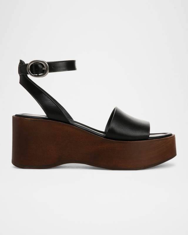 Phillipa Leather Clog Platform Sandals